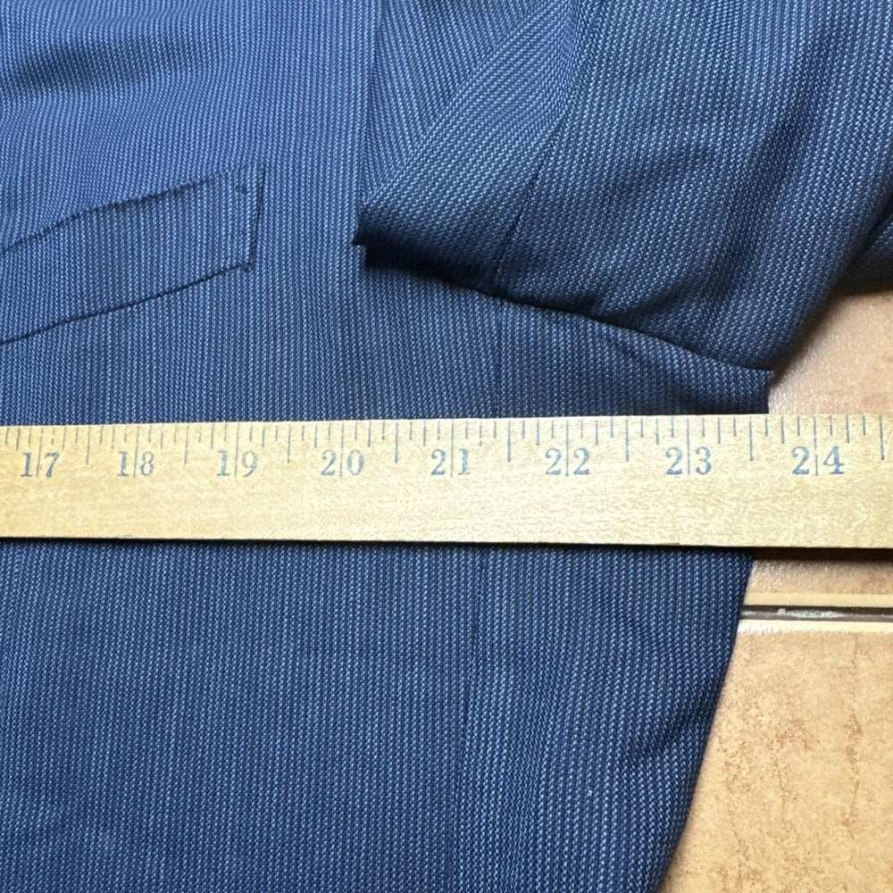 Ermenegildo Zegna Su Misura 3 Button Jacket Blazer Sz‎ 44XL Blue Wool Sport Coat